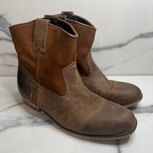 Sterling River Women's Brown Leather Western Rodeo Festival Ankle Boots Sz 10